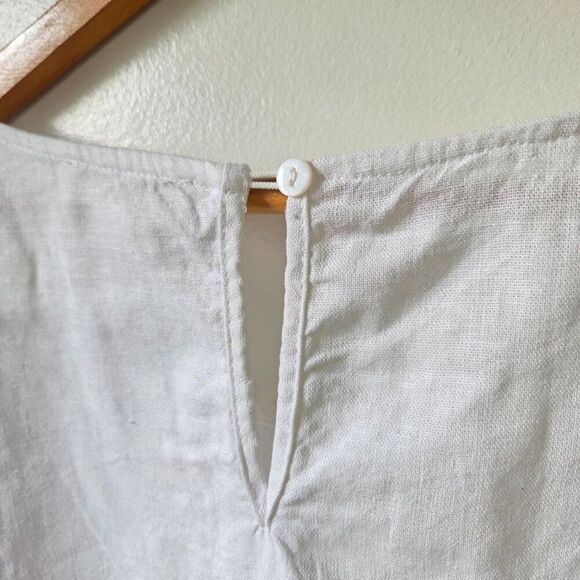 EUC CYNTHIA ROWLEY WHITE LINEN BLEND WHITE BELL SLEEVES TOP SIZE 1X - Picture 11 of 15